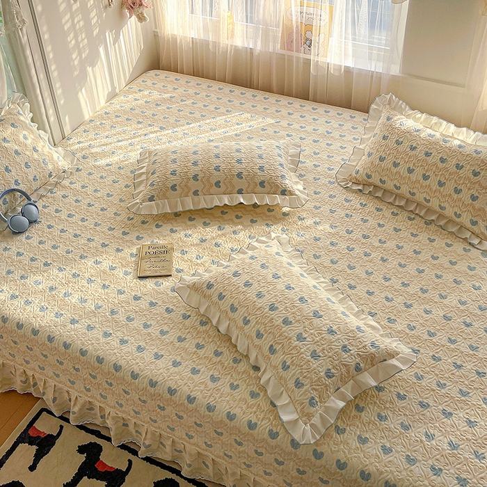 91家纺网 家纺一手货源 找家纺 羽爱 2025全棉印花A类榻榻米床盖心动旋律