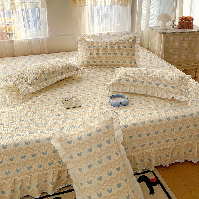 91家纺网 家纺一手货源 找家纺 羽爱 2025全棉印花A类榻榻米床盖心动旋律