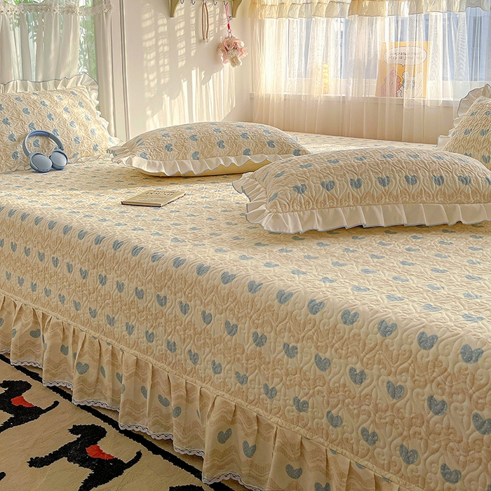 91家纺网 家纺一手货源 找家纺 羽爱 2025全棉印花A类榻榻米床盖心动旋律