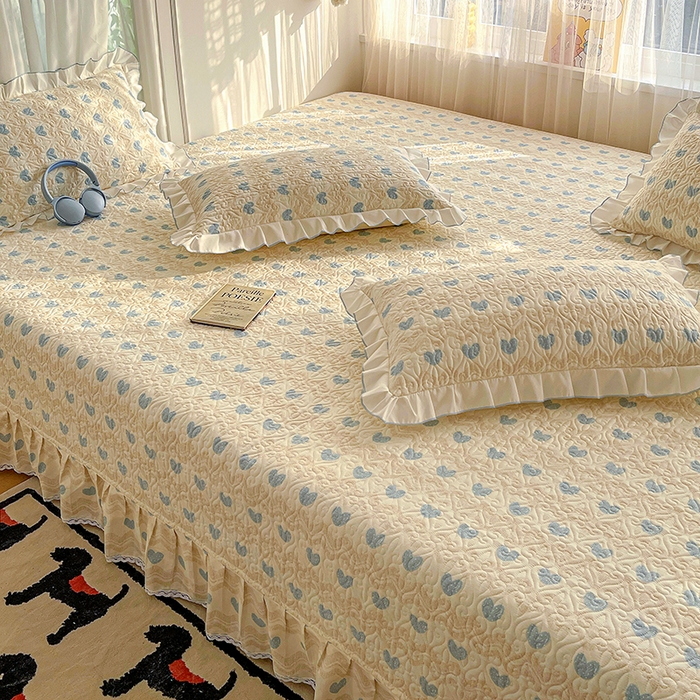 91家纺网 家纺一手货源 找家纺 羽爱 2025全棉印花A类榻榻米床盖心动旋律