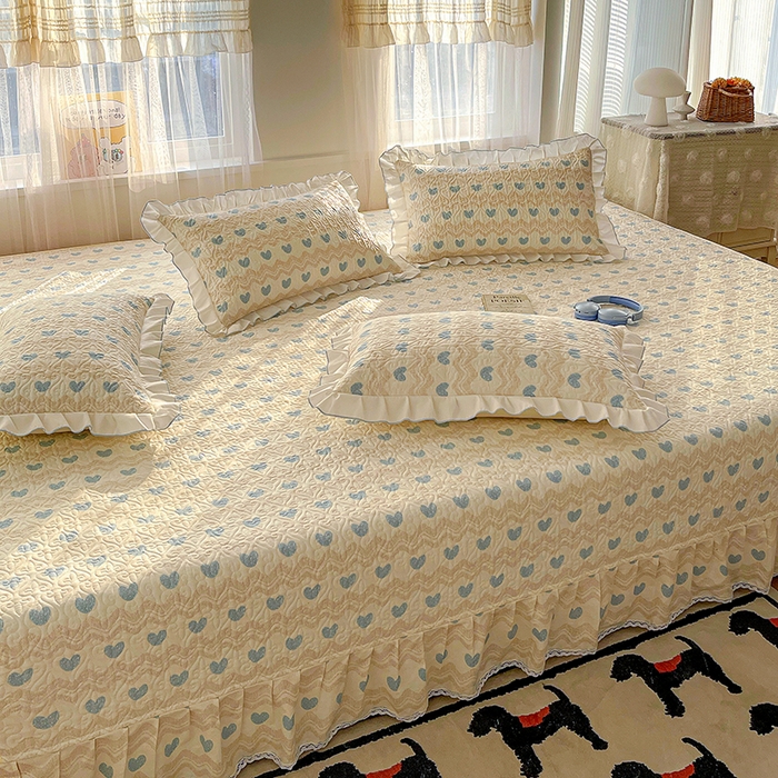 91家纺网 家纺一手货源 找家纺 羽爱 2025全棉印花A类榻榻米床盖心动旋律