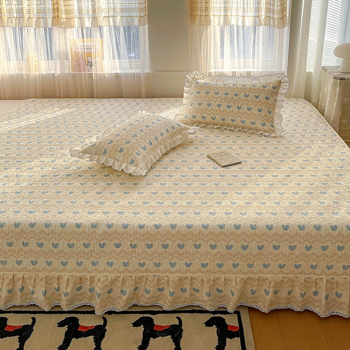 91家纺网 家纺一手货源 找家纺 羽爱 2025全棉印花A类榻榻米床盖心动旋律