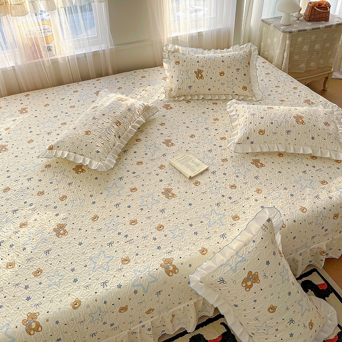 91家纺网 家纺一手货源 找家纺 羽爱 2025全棉印花A类榻榻米床盖星星熊