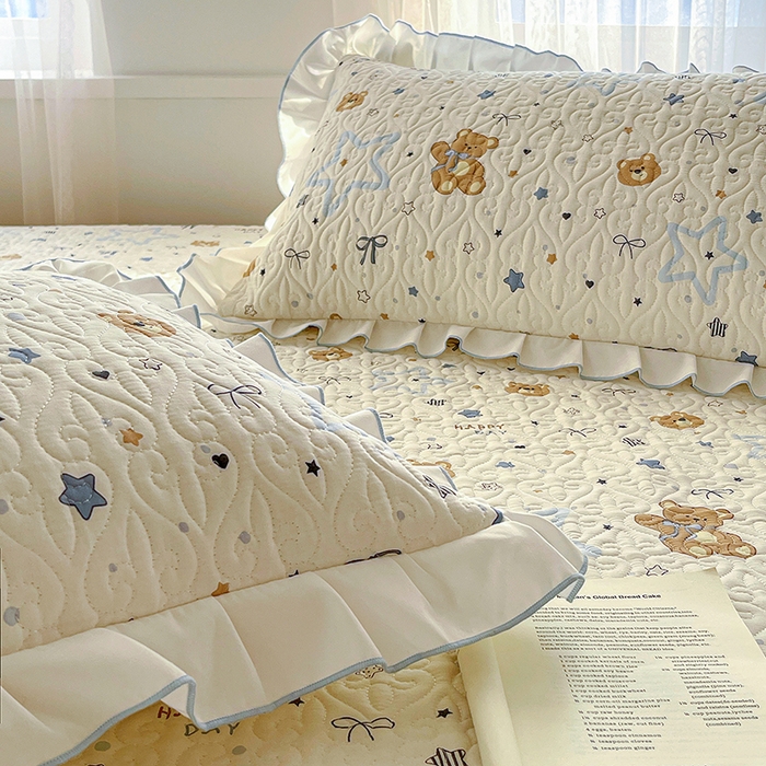 91家纺网 家纺一手货源 找家纺 羽爱 2025全棉印花A类榻榻米床盖星星熊