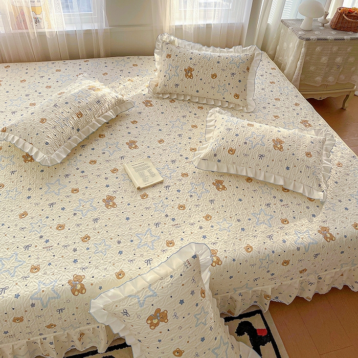 91家纺网 家纺一手货源 找家纺 羽爱 2025全棉印花A类榻榻米床盖星星熊