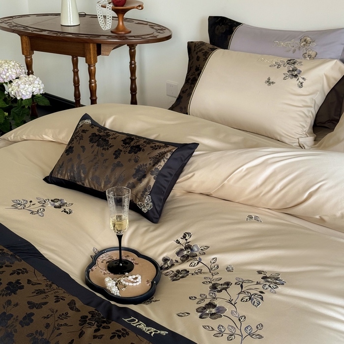 91家纺网 家纺一手货源 找家纺 （总）咏绒家纺工厂店 2025新款高精密提花100支PRO长绒棉纯棉四件套-伊莎贝尔系列