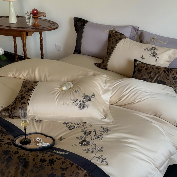 91家纺网 家纺一手货源 找家纺 （总）咏绒家纺工厂店 2025新款高精密提花100支PRO长绒棉纯棉四件套-伊莎贝尔系列