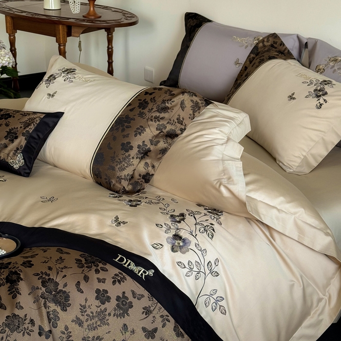 91家纺网 家纺一手货源 找家纺 咏绒家纺工厂店 2025新款高精密提花100支PRO长绒棉纯棉四件套-伊莎贝尔系列 伊莎贝尔-奶茶棕