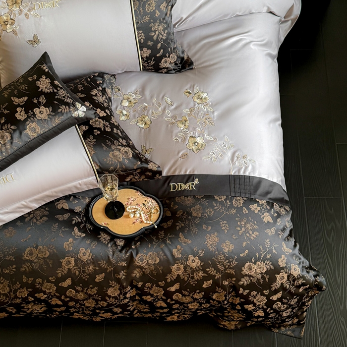 91家纺网 家纺一手货源 找家纺 咏绒家纺工厂店 2025新款高精密提花100支PRO长绒棉纯棉四件套-伊莎贝尔系列 伊莎贝尔-气质灰