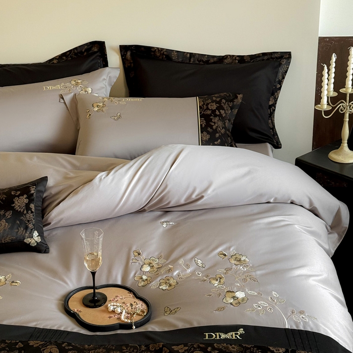 91家纺网 家纺一手货源 找家纺 咏绒家纺工厂店 2025新款高精密提花100支PRO长绒棉纯棉四件套-伊莎贝尔系列 伊莎贝尔-气质灰