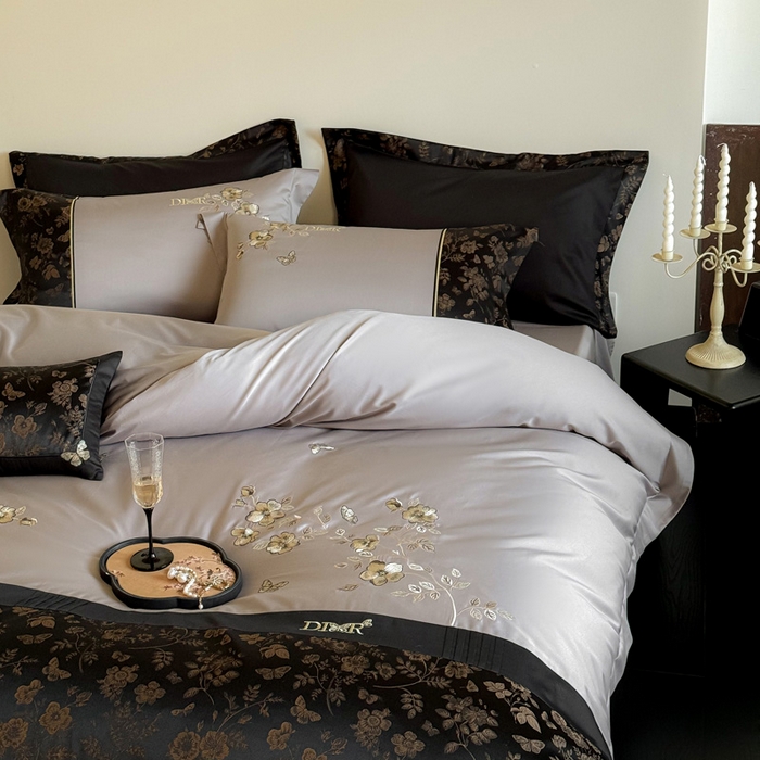 91家纺网 家纺一手货源 找家纺 咏绒家纺工厂店 2025新款高精密提花100支PRO长绒棉纯棉四件套-伊莎贝尔系列 伊莎贝尔-气质灰