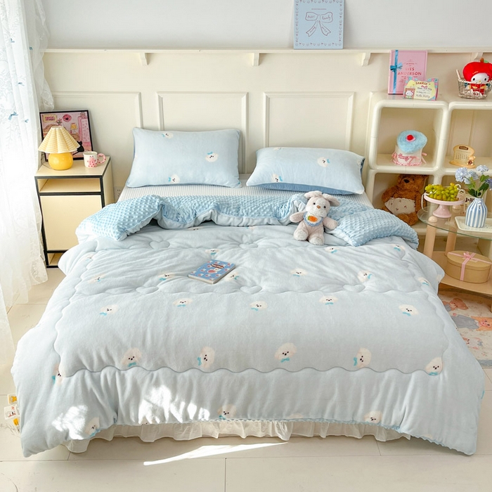 91家纺网 家纺一手货源 找家纺 （总）贝扬思家纺 2025新款卡通牛奶绒豆豆绒抗菌被冬被被子被芯-奶豆