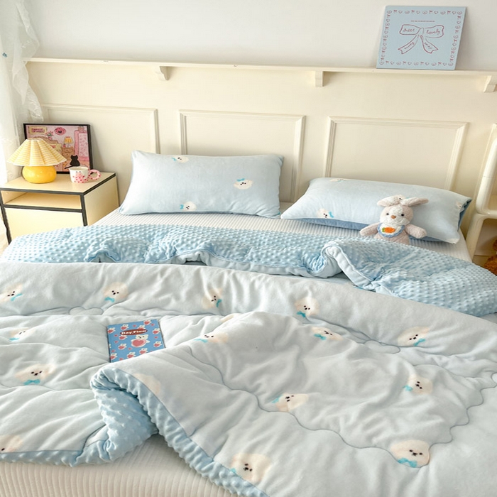 91家纺网 家纺一手货源 找家纺 （总）贝扬思家纺 2025新款卡通牛奶绒豆豆绒抗菌被冬被被子被芯-奶豆