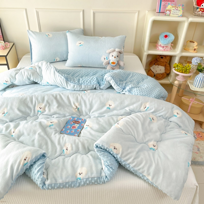 91家纺网 家纺一手货源 找家纺 （总）贝扬思家纺 2025新款卡通牛奶绒豆豆绒抗菌被冬被被子被芯-奶豆