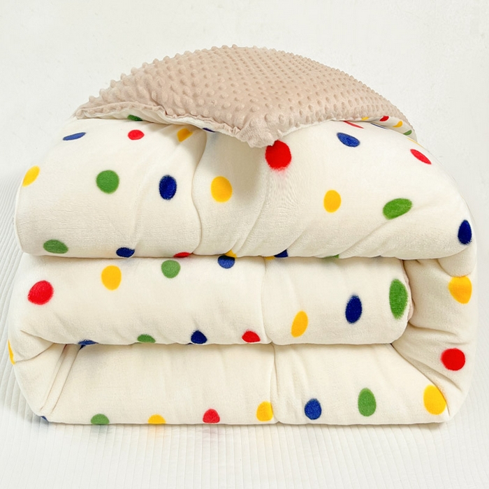 91家纺网 家纺一手货源 找家纺 （总）贝扬思家纺 2025新款卡通牛奶绒豆豆绒抗菌被冬被被子被芯-奶豆