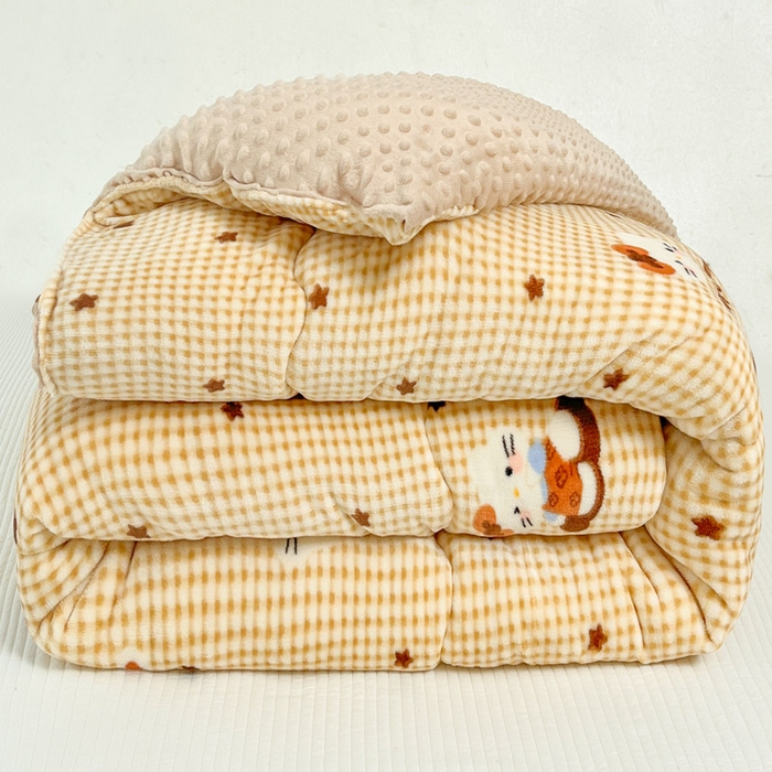 91家纺网 家纺一手货源 找家纺 （总）贝扬思家纺 2025新款卡通牛奶绒豆豆绒抗菌被冬被被子被芯-奶豆