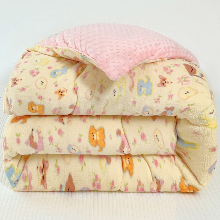 91家纺网 家纺一手货源 找家纺 （总）贝扬思家纺 2025新款卡通牛奶绒豆豆绒抗菌被冬被被子被芯-奶豆