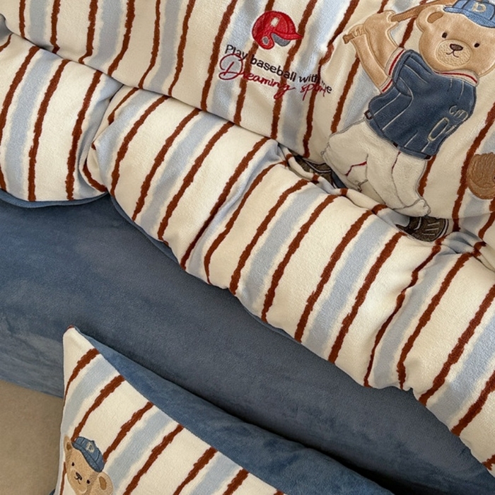 91家纺网 家纺一手货源 找家纺 （总）眠屿家纺 2025新款加厚牛奶绒贴布绣四件套