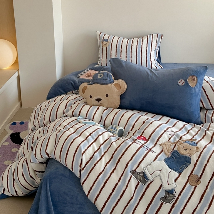 91家纺网 家纺一手货源 找家纺 （总）眠屿家纺 2025新款加厚牛奶绒贴布绣四件套