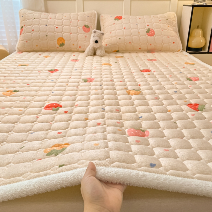 （总）女子家纺 2025新款牛奶绒夹棉加厚床垫床褥
