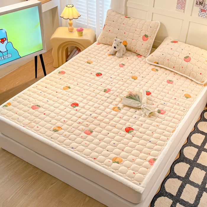 91家纺网 家纺一手货源 找家纺 （总）女子家纺 2025新款牛奶绒夹棉加厚床垫床褥