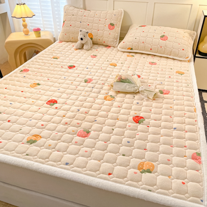 91家纺网 家纺一手货源 找家纺 （总）女子家纺 2025新款牛奶绒夹棉加厚床垫床褥