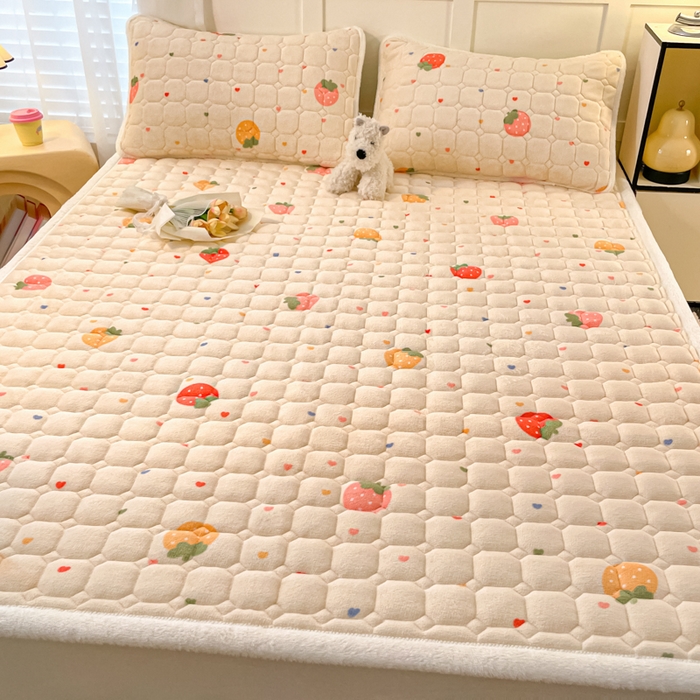 91家纺网 家纺一手货源 找家纺 （总）女子家纺 2025新款牛奶绒夹棉加厚床垫床褥