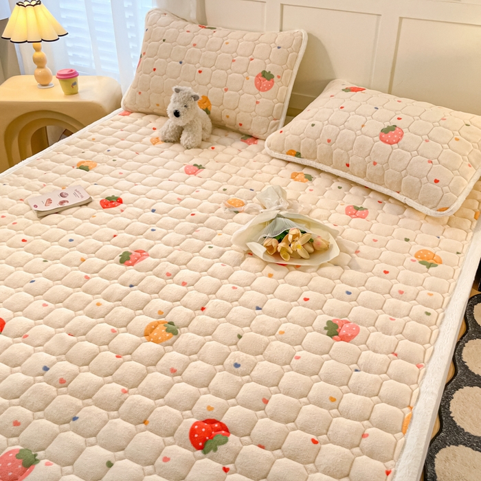 91家纺网 家纺一手货源 找家纺 （总）女子家纺 2025新款牛奶绒夹棉加厚床垫床褥