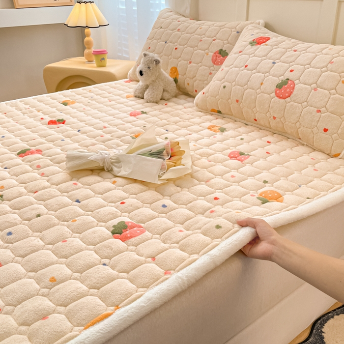 91家纺网 家纺一手货源 找家纺 （总）女子家纺 2025新款牛奶绒夹棉加厚床垫床褥