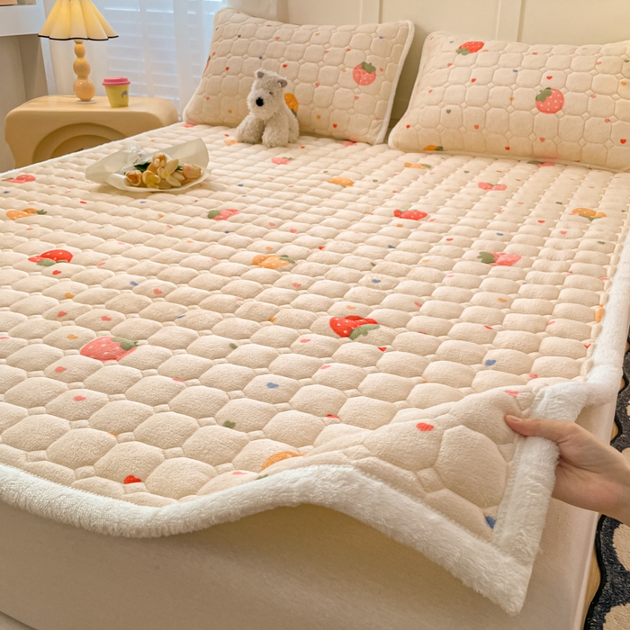 91家纺网 家纺一手货源 找家纺 （总）女子家纺 2025新款牛奶绒夹棉加厚床垫床褥