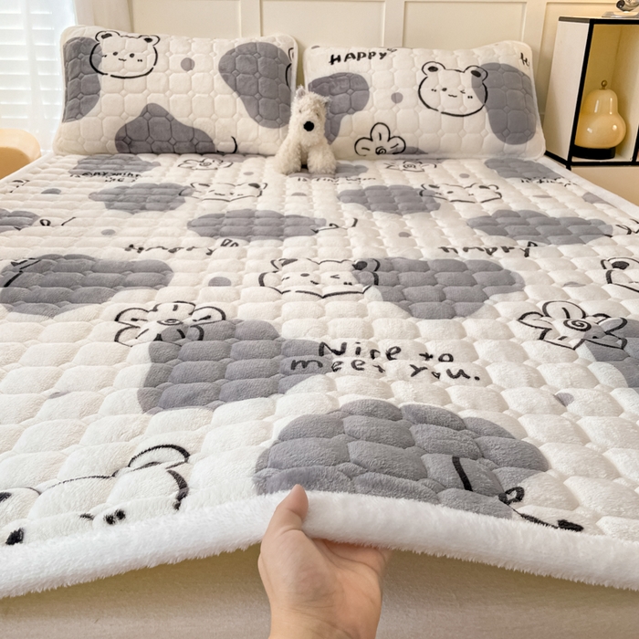 91家纺网 家纺一手货源 找家纺 （总）女子家纺 2025新款牛奶绒夹棉加厚床垫床褥