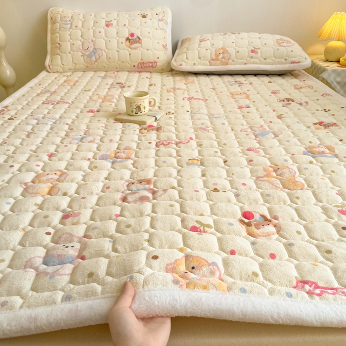 91家纺网 家纺一手货源 找家纺 （总）女子家纺 2025新款牛奶绒夹棉加厚床垫床褥