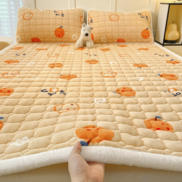 91家纺网 家纺一手货源 找家纺 （总）女子家纺 2025新款牛奶绒夹棉加厚床垫床褥