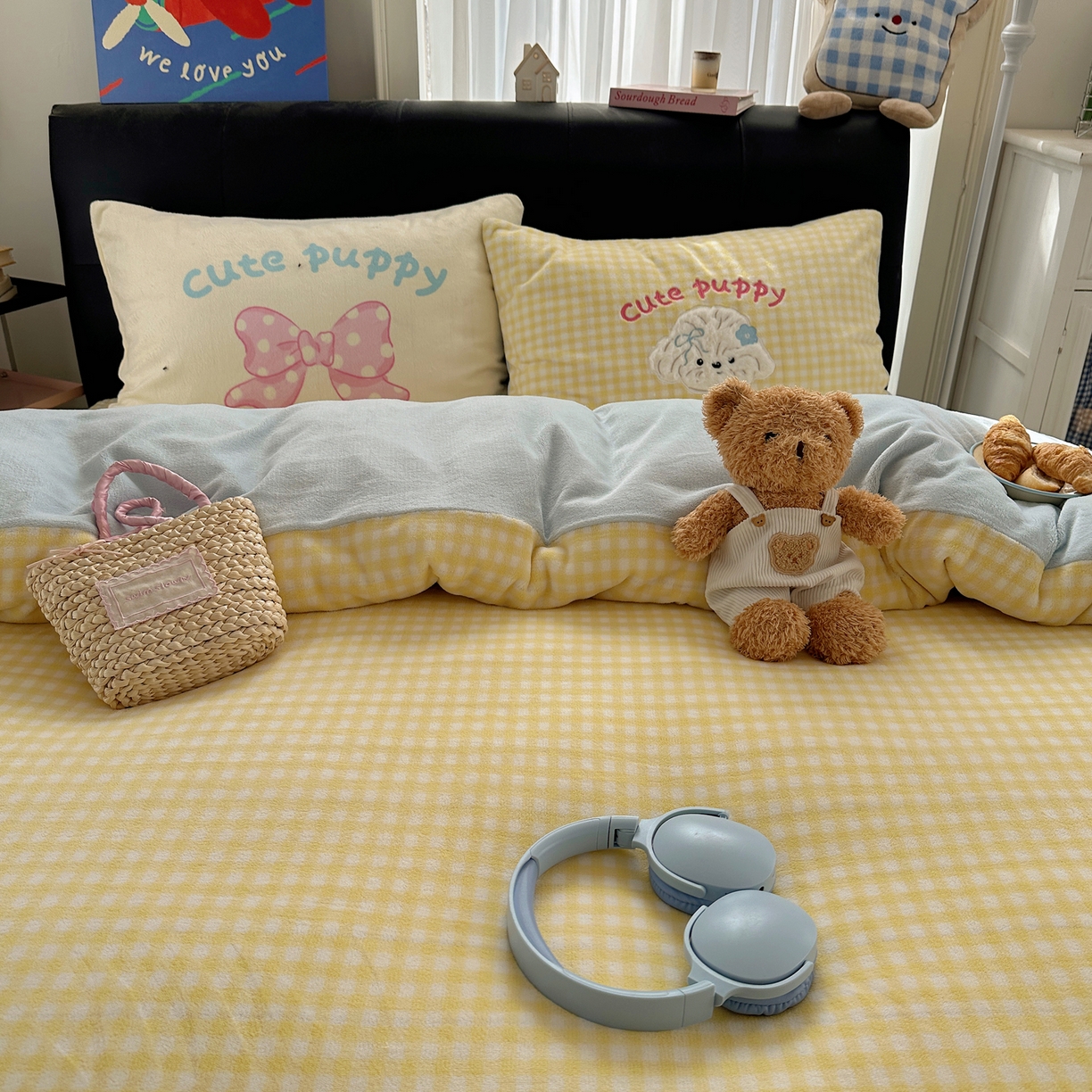 91家纺网 家纺一手货源 找家纺 （总）觅糖家纺 2025新款大版卡通牛奶绒床盖四件套