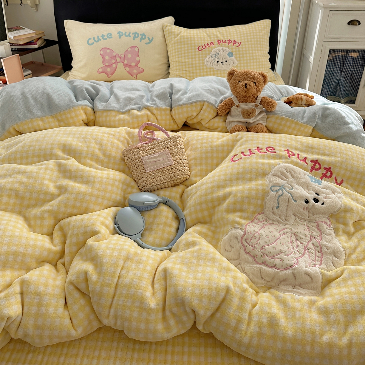 91家纺网 家纺一手货源 找家纺 （总）觅糖家纺 2025新款大版卡通牛奶绒床盖四件套