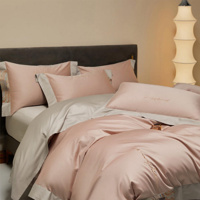 91家纺网 家纺一手货源 找家纺 （总）咏绒家纺工厂店 2025新款100支澳棉纯棉CR工艺极简轻奢刺绣四件套-极光系列