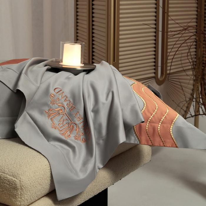 91家纺网 家纺一手货源 找家纺 （总）咏绒家纺工厂店 2025新款100支澳棉纯棉CR工艺极简轻奢刺绣四件套-卡佩拉系列