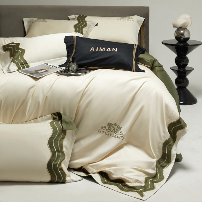 91家纺网 家纺一手货源 找家纺 咏绒家纺工厂店 2025新款100支澳棉纯棉CR工艺极简轻奢刺绣四件套-卡佩拉系列 卡佩拉-奶昔白