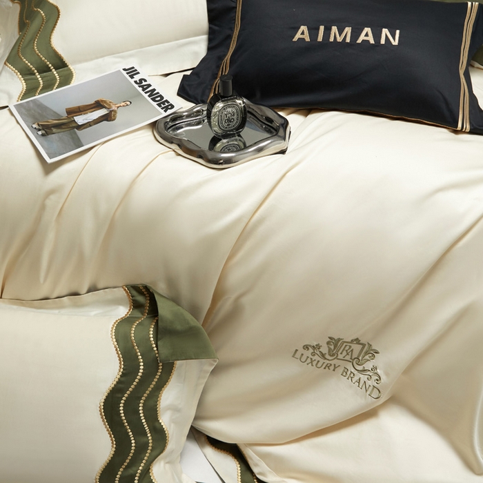 91家纺网 家纺一手货源 找家纺 咏绒家纺工厂店 2025新款100支澳棉纯棉CR工艺极简轻奢刺绣四件套-卡佩拉系列 卡佩拉-奶昔白