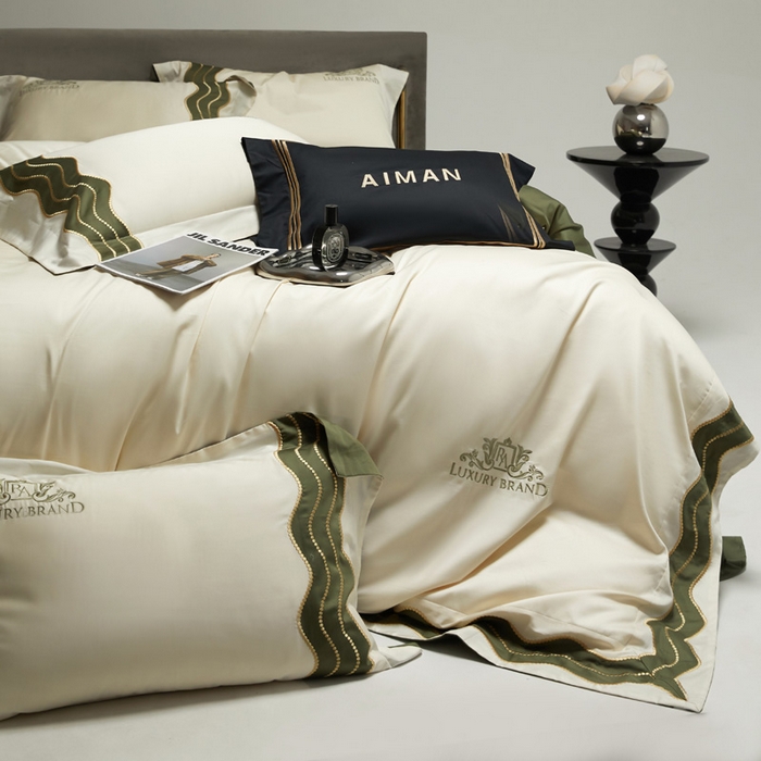 91家纺网 家纺一手货源 找家纺 咏绒家纺工厂店 2025新款100支澳棉纯棉CR工艺极简轻奢刺绣四件套-卡佩拉系列 卡佩拉-奶昔白