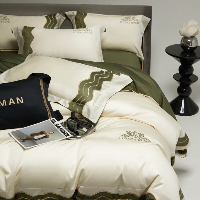 91家纺网 家纺一手货源 找家纺 咏绒家纺工厂店 2025新款100支澳棉纯棉CR工艺极简轻奢刺绣四件套-卡佩拉系列 卡佩拉-奶昔白