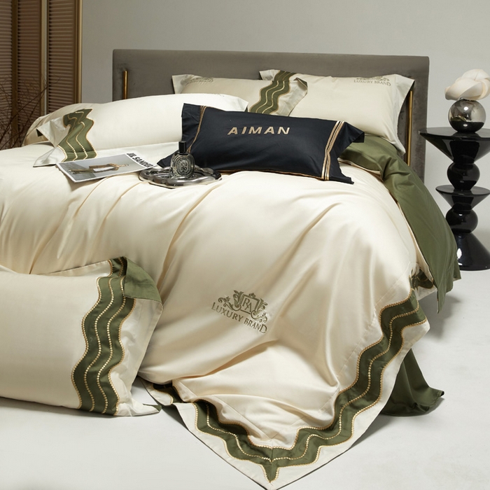 91家纺网 家纺一手货源 找家纺 咏绒家纺工厂店 2025新款100支澳棉纯棉CR工艺极简轻奢刺绣四件套-卡佩拉系列 卡佩拉-奶昔白