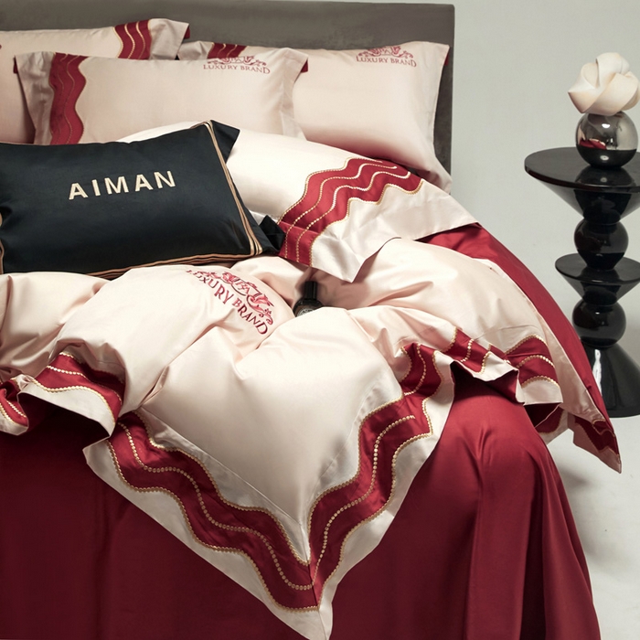 91家纺网 家纺一手货源 找家纺 咏绒家纺工厂店 2025新款100支澳棉纯棉CR工艺极简轻奢刺绣四件套-卡佩拉系列 卡佩拉-山茶粉