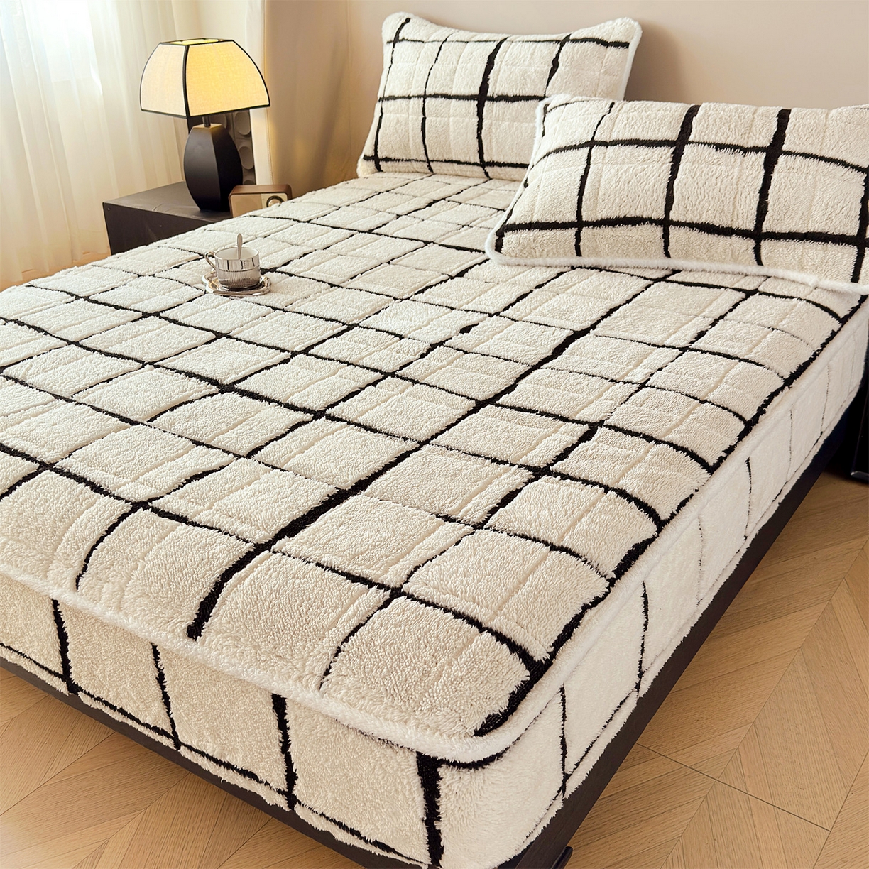 91家纺网 家纺一手货源 找家纺 （总）天之澜家纺 2025新款A类加厚舒棉绒提花夹棉床笠