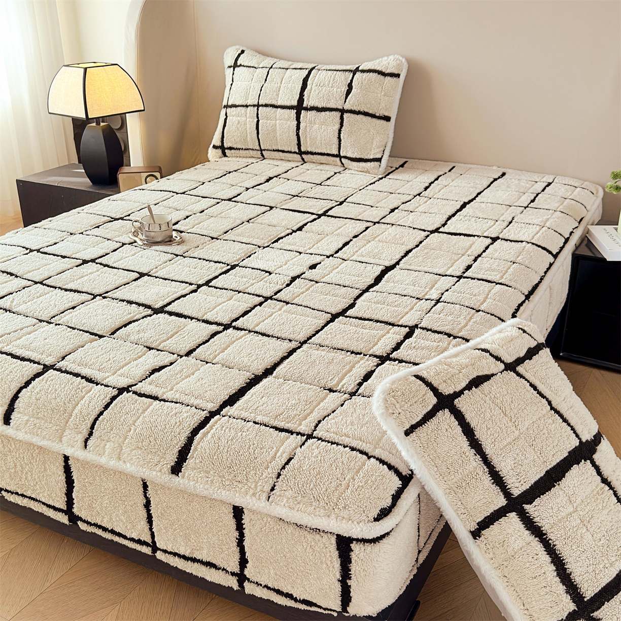 91家纺网 家纺一手货源 找家纺 （总）天之澜家纺 2025新款A类加厚舒棉绒提花夹棉床笠