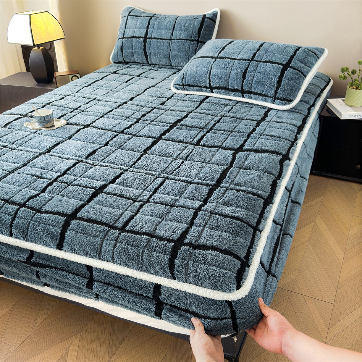 91家纺网 家纺一手货源 找家纺 （总）天之澜家纺 2025新款A类加厚舒棉绒提花夹棉床笠