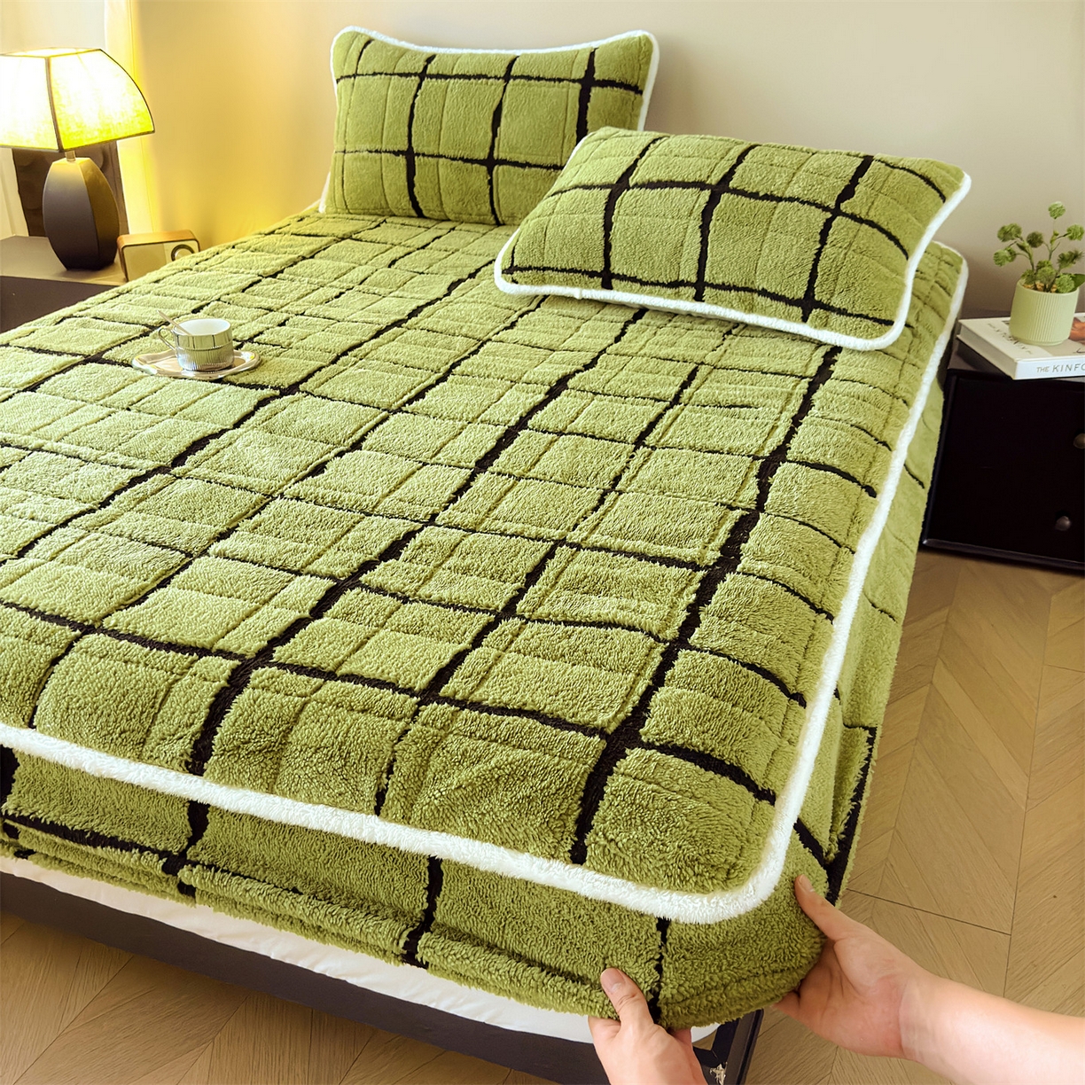 91家纺网 家纺一手货源 找家纺 （总）天之澜家纺 2025新款A类加厚舒棉绒提花夹棉床笠