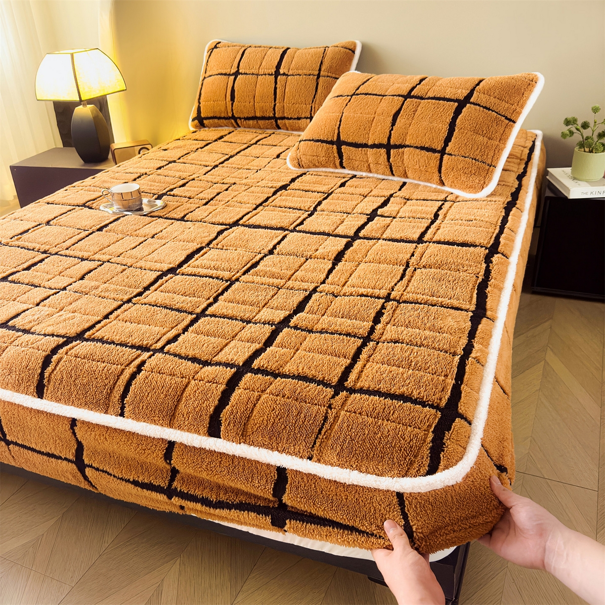 91家纺网 家纺一手货源 找家纺 （总）天之澜家纺 2025新款A类加厚舒棉绒提花夹棉床笠