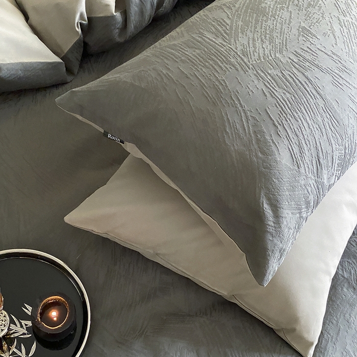 91家纺网 家纺一手货源 找家纺 咏绒家纺工厂店 2025新款色织空气大提花磨毛四件套-月岛弥生 月岛弥生-暮云灰绿