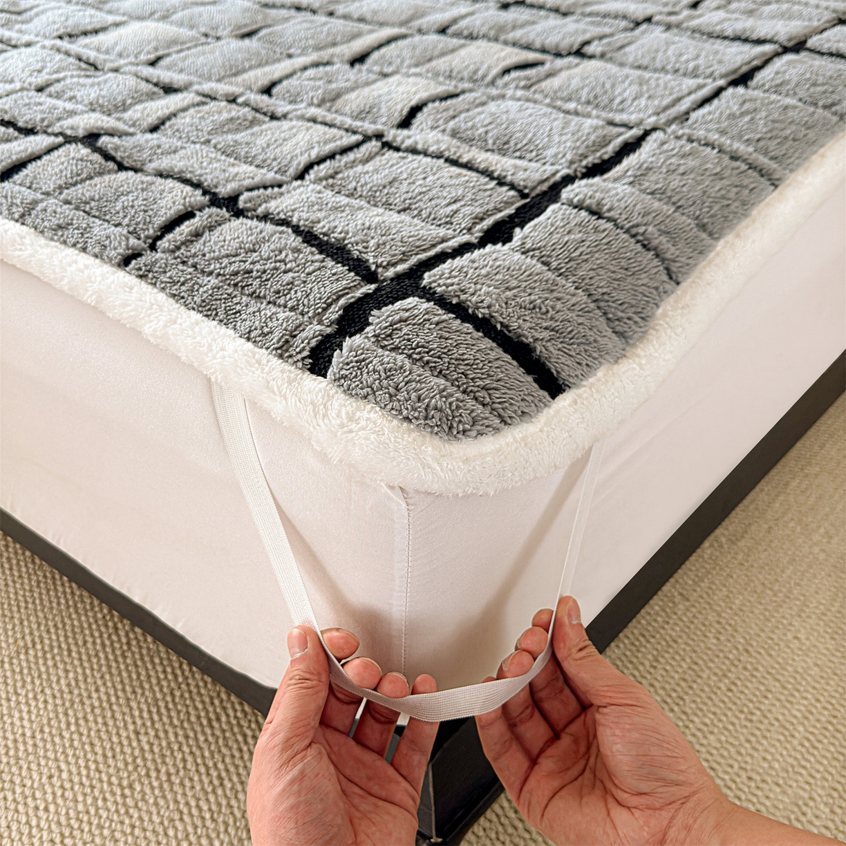 91家纺网 家纺一手货源 找家纺 （总）天之澜家纺 2025新款A类舒棉绒提花夹棉加厚床褥垫